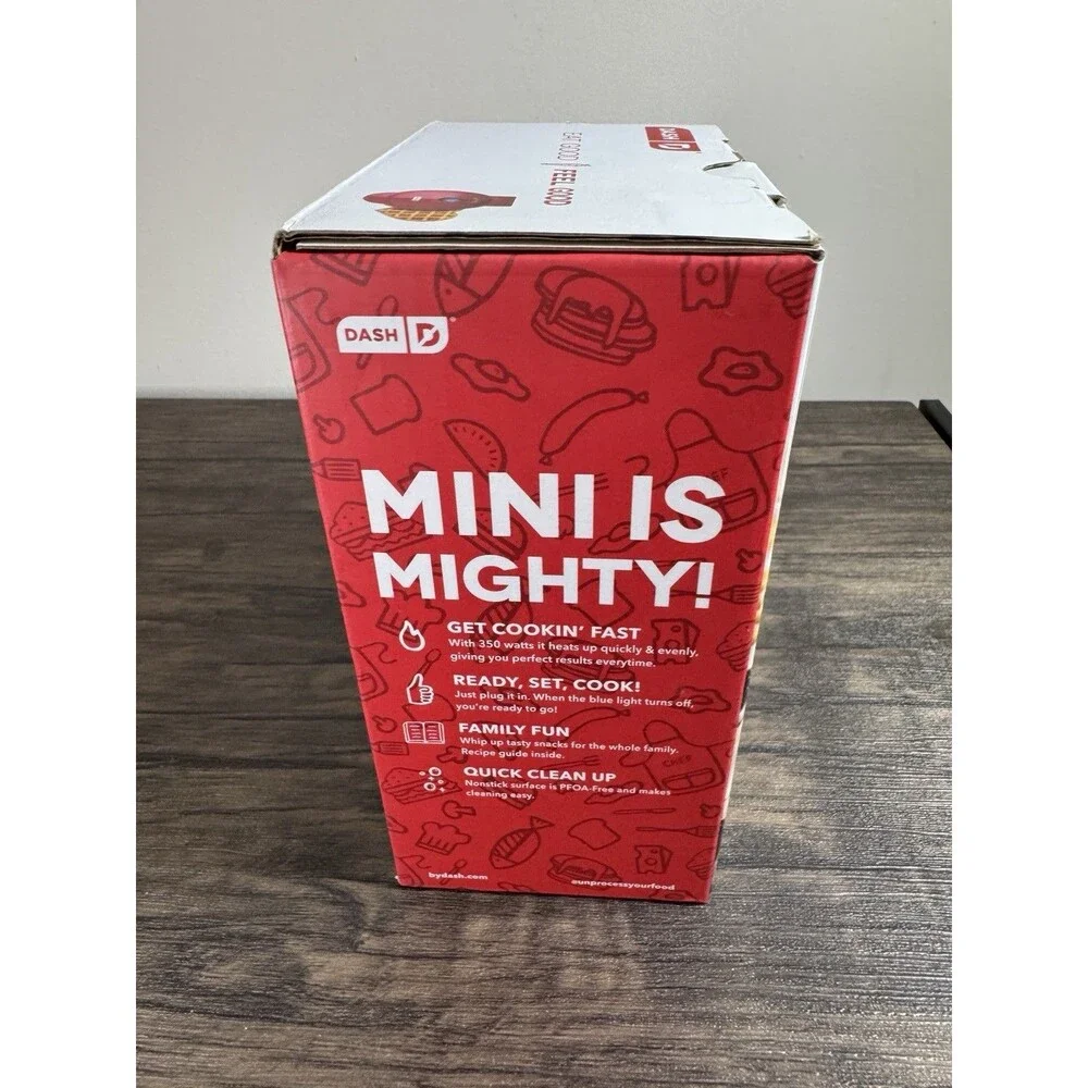 Mini Heart 4” Waffle Maker Machine for Individuals, Paninis, Hash Browns, etc.